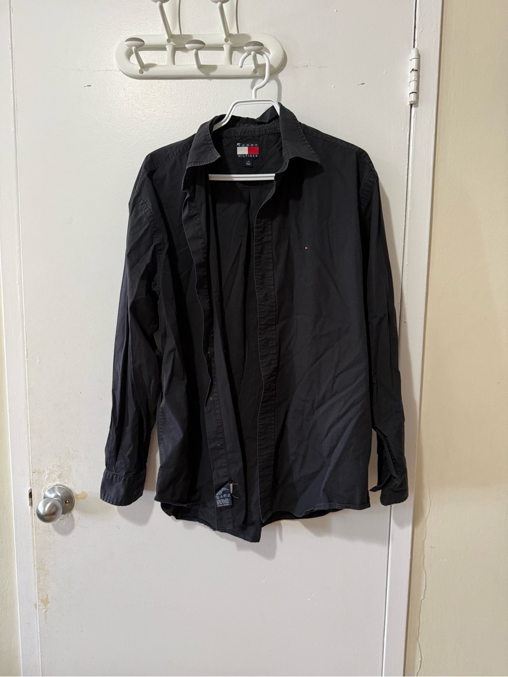 Tommy Hilfiger Black Lightweight Button-Up Shirt Jacket
